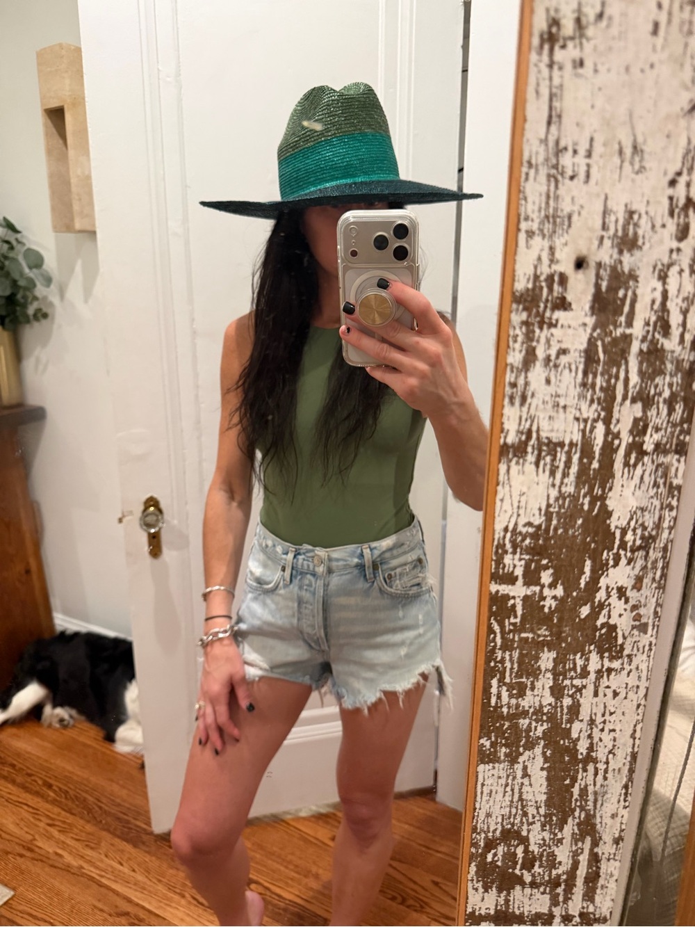 Green and Teal Anthropologie Sunhat
